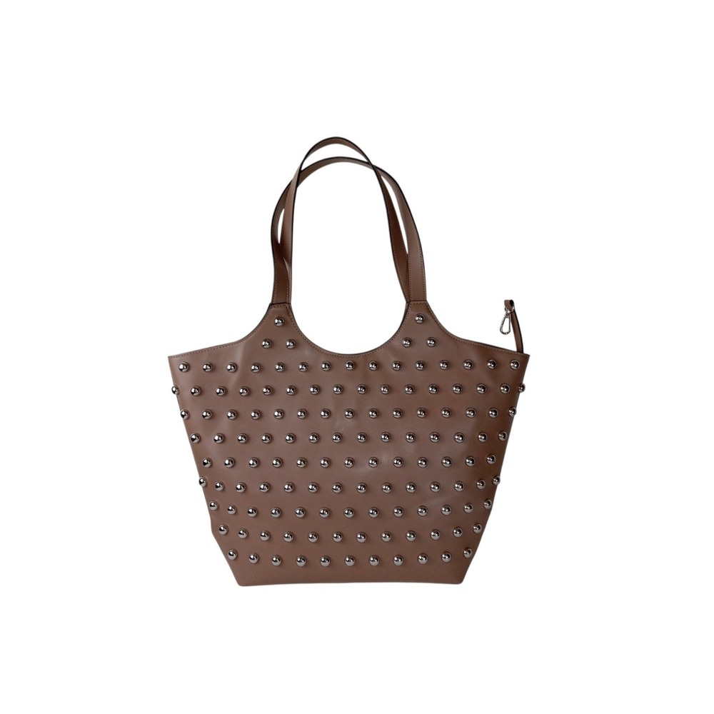 BCBGGeneration Women's Beige Oversized Slouchy Stud Tote